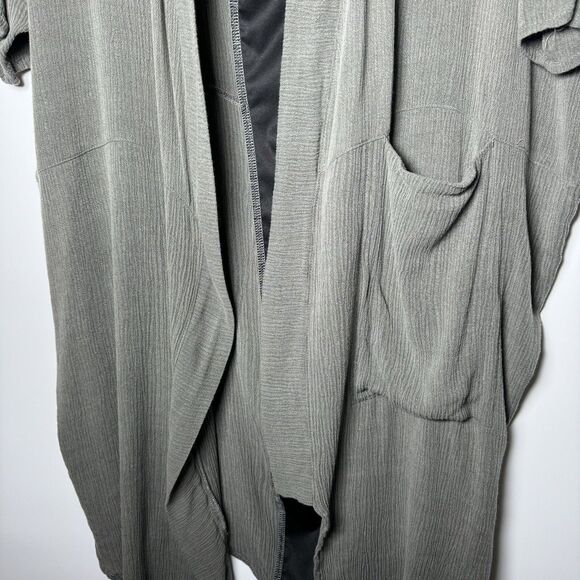 Nor Denmark Tunic Cardigan Womens Size 3 Large Sage Green Gauzy Artsy Lagenlook - Picture 7 of 12